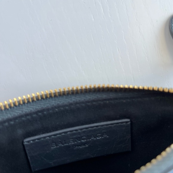 AUTHENTIC Balanciaga 
Anthracite Lambskin Leather Porte Monnaie Coin Purse - Picture 4 of 8